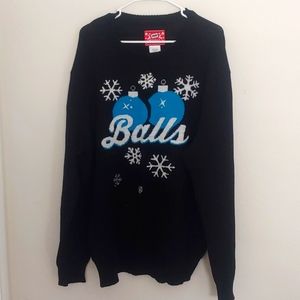 Tall Raunchy Holiday Balls Christmas Sweater